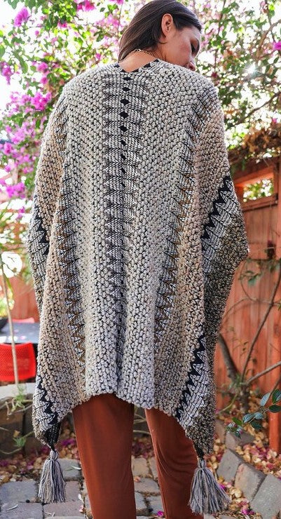 Crochet Patterned Open Poncho